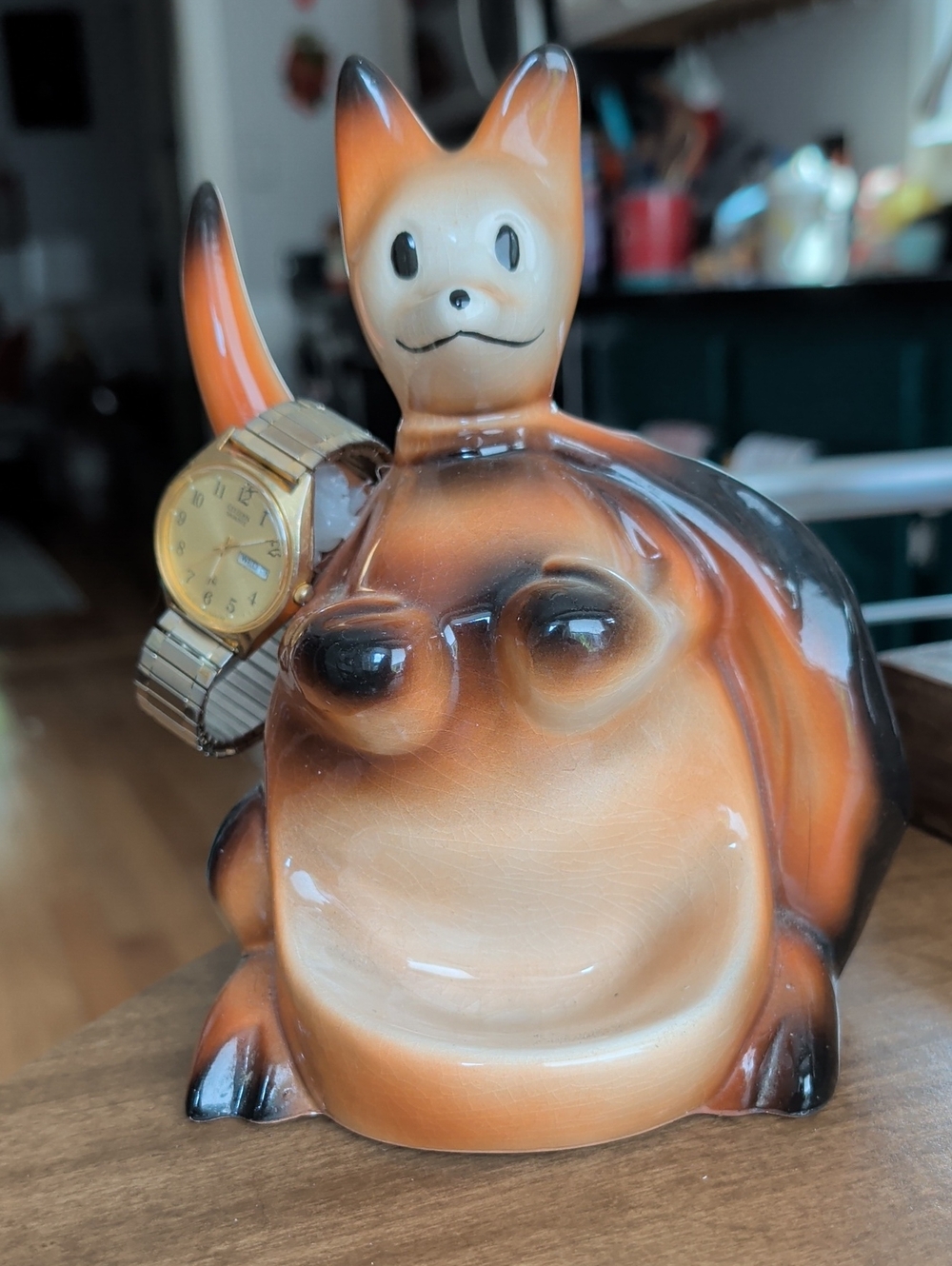 Vtg 1956 Pulp Fiction McCoy USA Ceramic Boxing Kangaroo Dresser Caddy